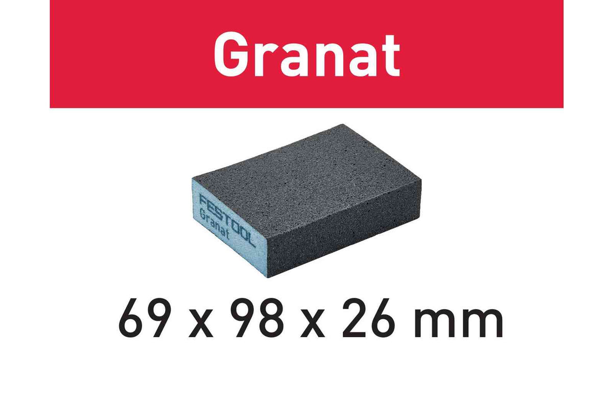 Festool Granat Hand Abrasive Block 1&quot; thickness, 6-pack