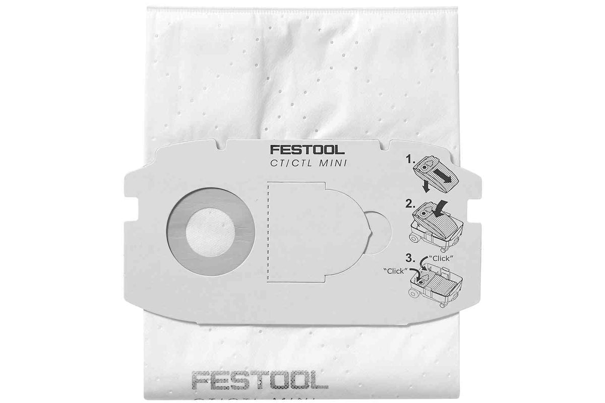 Festool 498410 Selfclean Filter Bag CT MINI, 5-pack