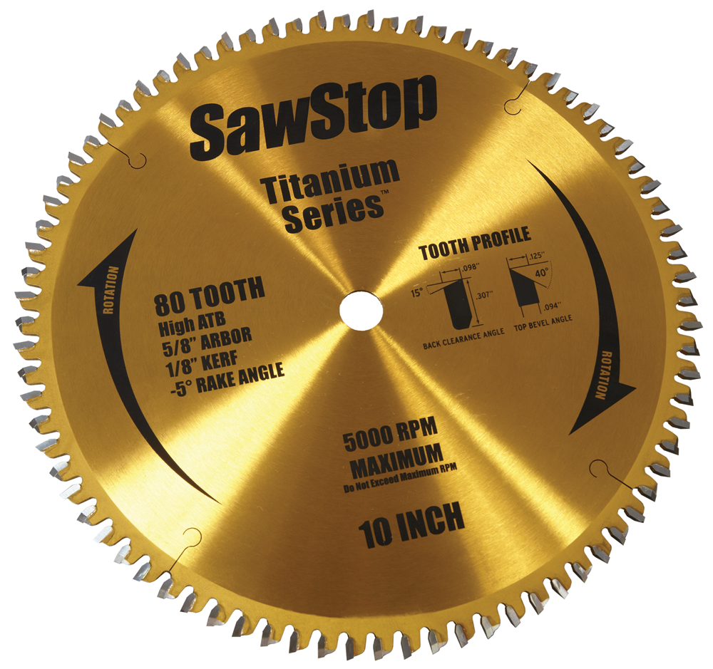 SawStop BTS-P-80HATB Titanium Series 80-Tooth Blade